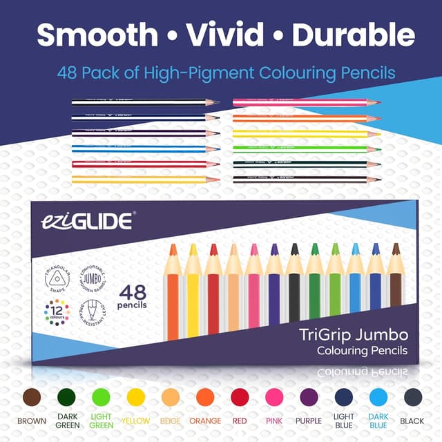 Thumbnail 1 de Eziglide Jumbo TriGrip Colouring Pencils 48 Pack