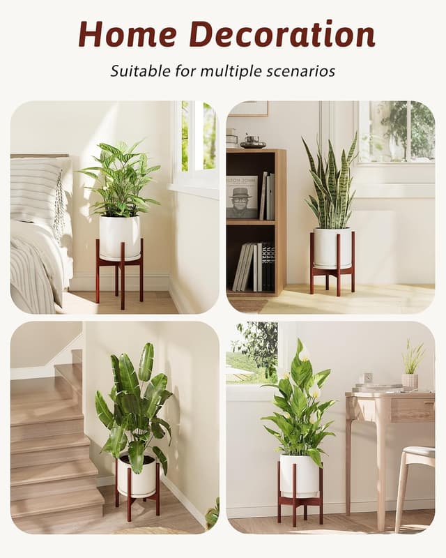 Thumbnail 4 de GENTINGBRO Adjustable Bamboo Plant Stand 8"
