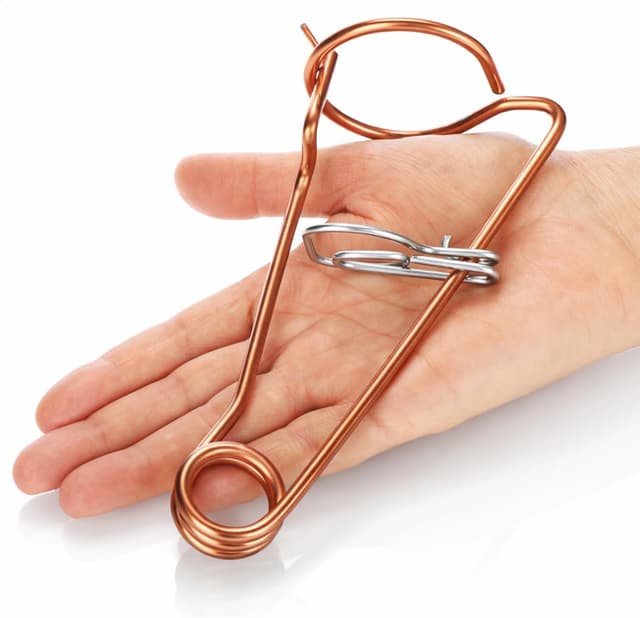 Detalle de com-four® 3 pièges à campagnols forme bavaroise en fil d’acier cuivré (lot de 3)