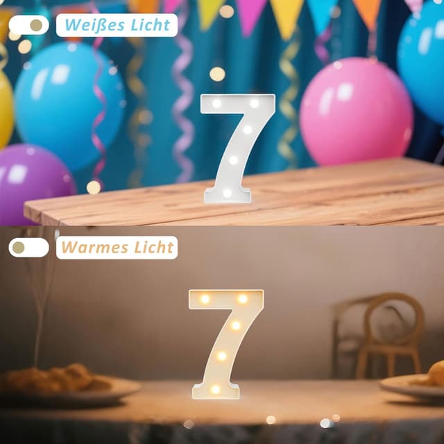 Detalle de LED Zahlenlampe 50 mit warm/kaltweiß