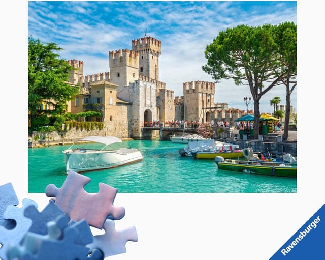 Detalle 2 de Ravensburger Puzzle 1000 pezzi Lago di Garda (70 x 50 cm) – puzzle adulti +14 anni