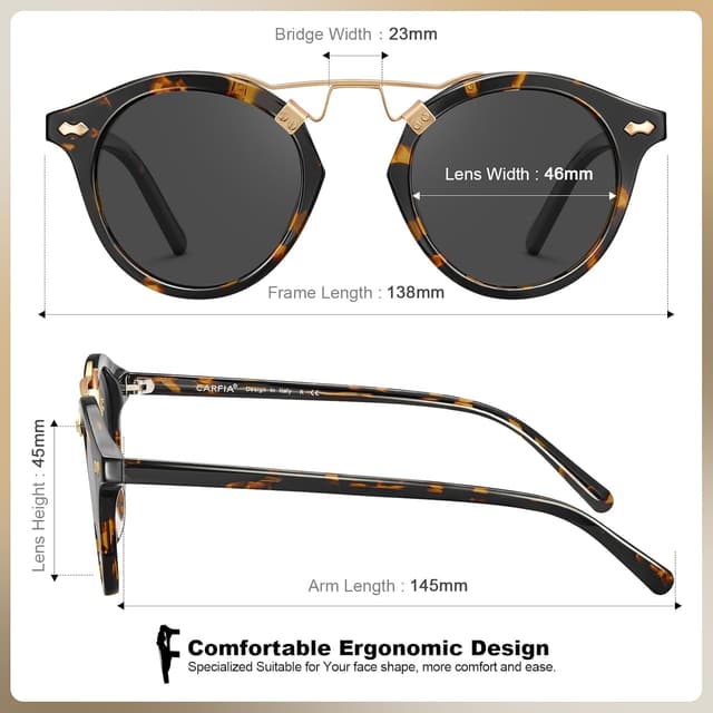 Thumbnail 3 de Carfia Round Polarized Sunglasses CA5395