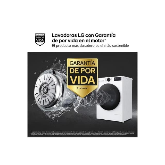 Detalle de LG Lavadora 9 kg F2X50S9TLB AI Direct Drive