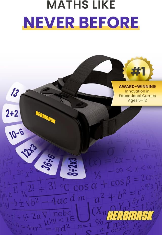 Detalle de Heromask VR Headset + Maths Games (Ages 5–12) — educational virtual reality maths gift