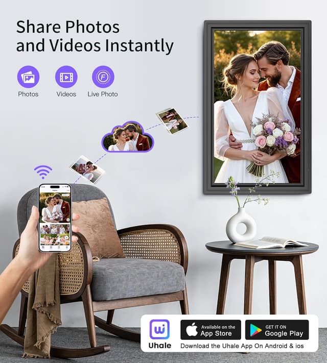 Detalle 2 de Uhale 64GB 15.6" WiFi Digital Picture Frame with 1920x1080 IPS Touch Screen (Uhale app, SD/USB)