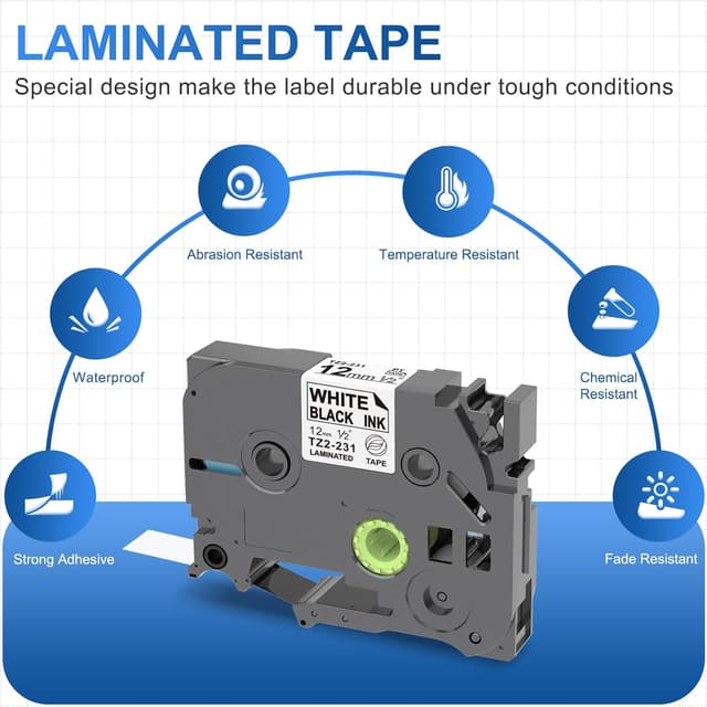 Detalle 1 de PROFICETIK TZe-231 Schriftband 12 mm kompatibel