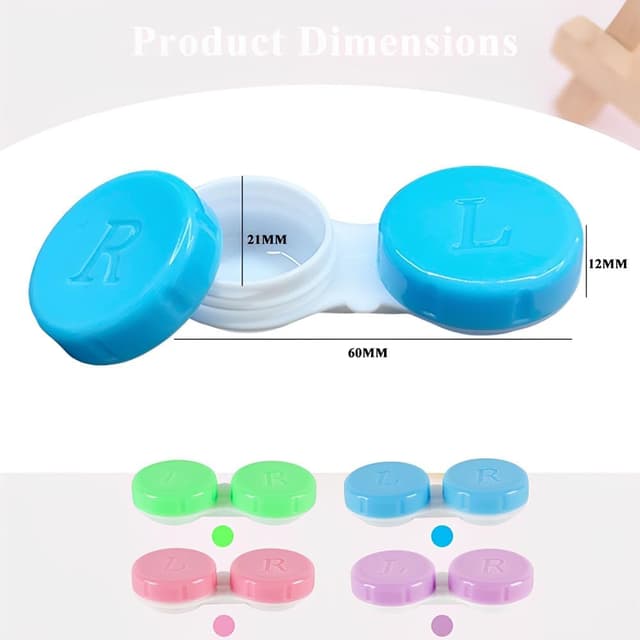 Detalle 2 de HZXINYI Kontaktlinsenbehälter-Set (8 Stück) mit auslaufsicherem Schraubdeckel – grün, blau, rosa, lila