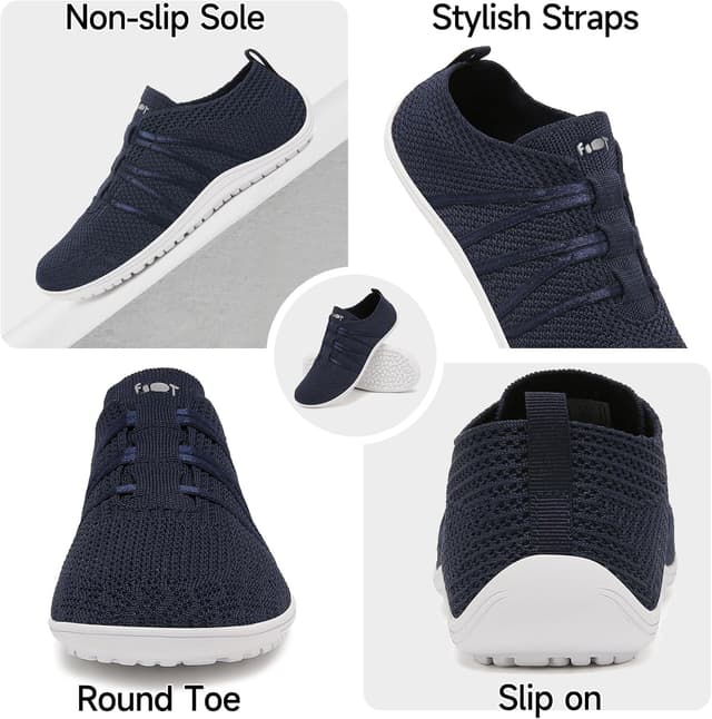 Detalle de Wizshoe Barfußschuhe für Damen & Herren – atmungsaktive Slip-On Sneaker mit Zero-Drop Sohle