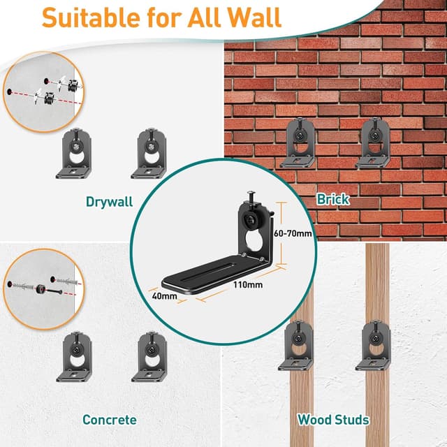 Thumbnail 3 de ELIVED Universal Soundbar Brackets Mount up to 6.8kg
