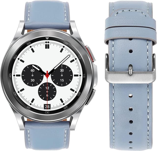 Detalle de Tasikar 22mm genuine leather watch strap with quick-release pins for Samsung Galaxy Watch (47mm/43mm) and more