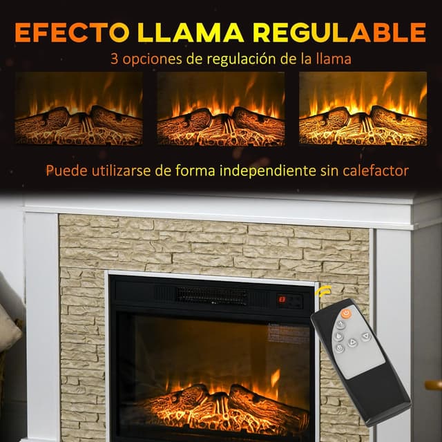 Thumbnail 2 de HOMCOM Chimenea Eléctrica 1800 W