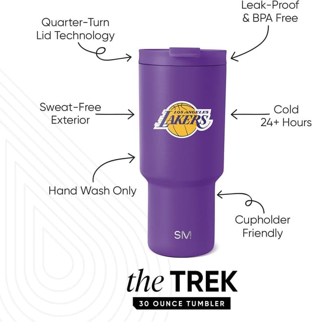 Detalle 2 de Simple Modern Officially Licensed NBA 30oz Tumbler with Flip Lid and Straws (Trek Collection)
