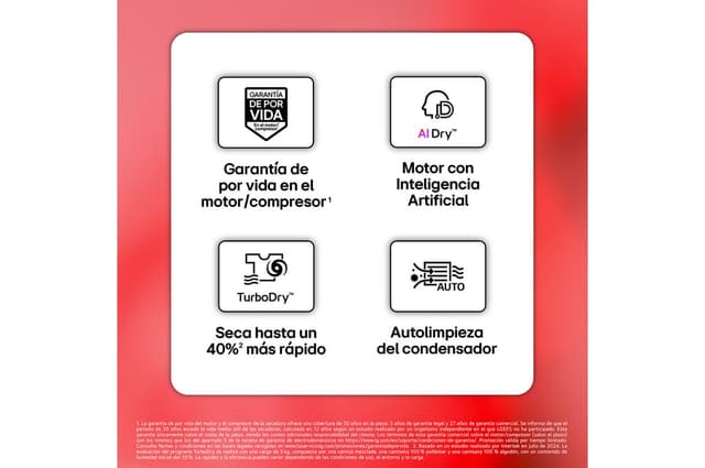 Detalle de LG RHX5009TWB Secadora 9 kg 🤍