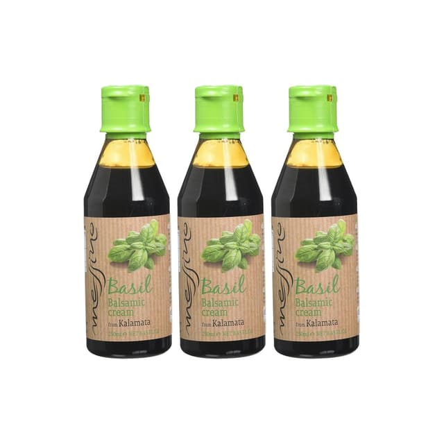 Detalle de Messino Honig Balsamico Crème Glaze (3er Pack) – weißer Balsamico mit griechischem Blütenhonig, zuckerfrei, vegan