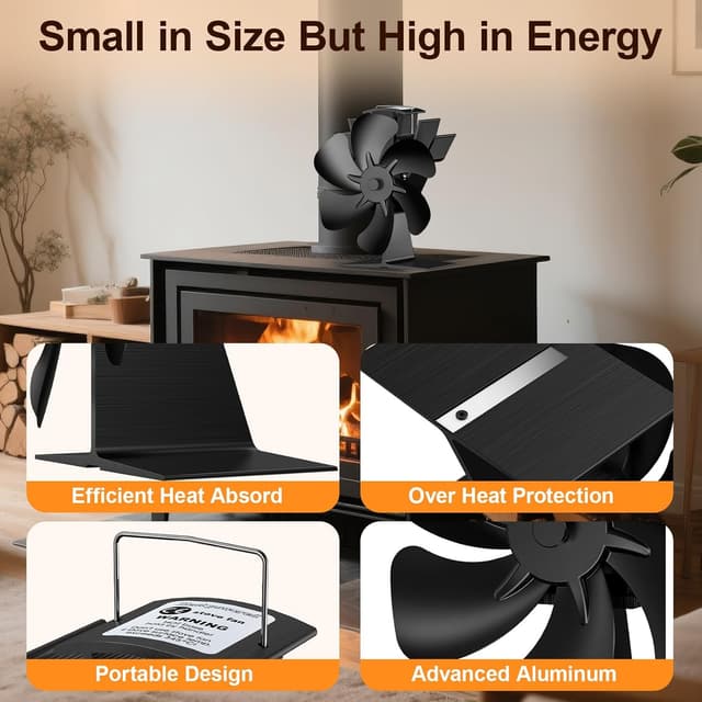 Thumbnail 4 de Drcokars Stove Fan 6-blade heat-powered fan