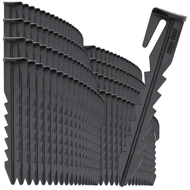 Detalle de 200 picchetti com-four per fissaggio cavi robot tosaerba in plastica con ardiglione (200 x nero)