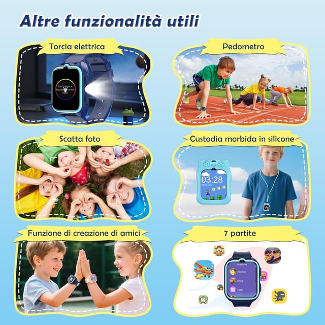 Detalle de Baolubao 4G Smartwatch Bambini da 1,75" con GPS, videochiamate e pulsante SOS