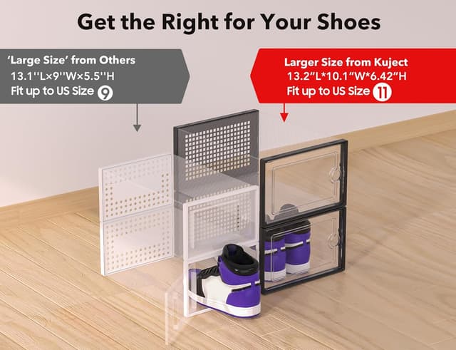 Thumbnail 3 de Kuject X-Large Shoe Storage Boxes 12-pack