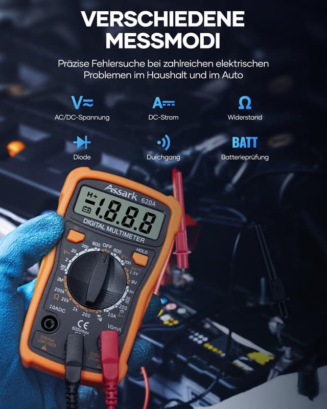 Thumbnail 1 de Assark Digital Multimeter Voltmeter 1 Gerät
