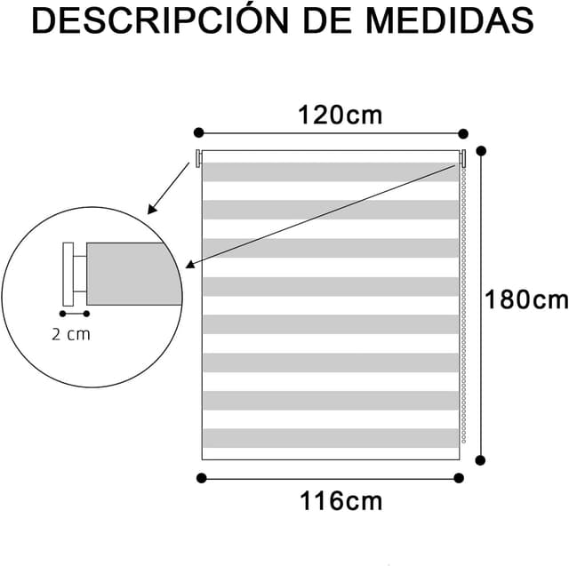 Detalle 2 de Mercury Textil Estor Enrollable Noche y Día 120x180
