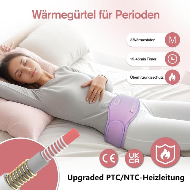 Detalle 2 de Comfytemp Große Wärmegürtel 5000mAh Heizgürtel für Periode