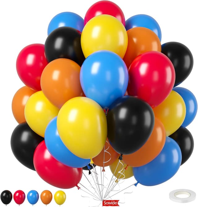 Detalle de Race Car Balloons (50 pcs) 12-inch latex balloons for race car party décor