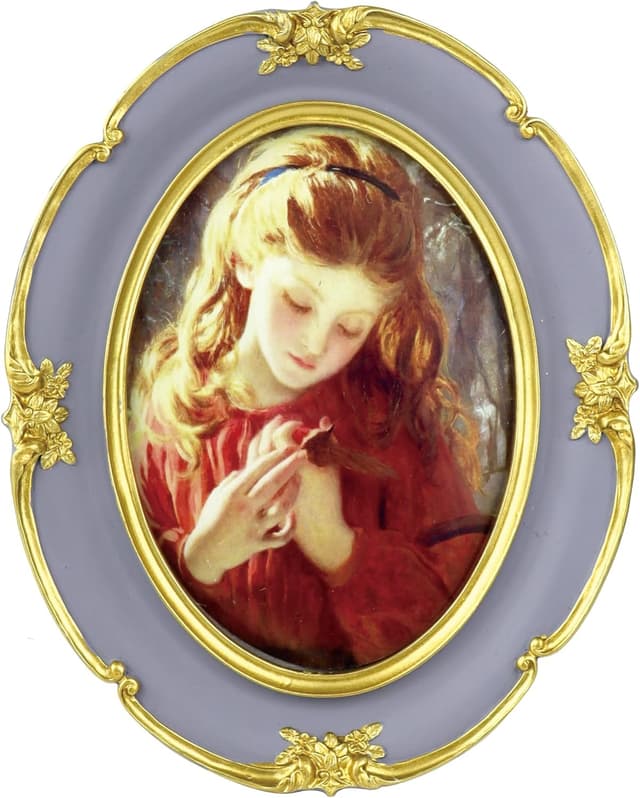 Detalle de Purple vintage oval 5x7 photo frame