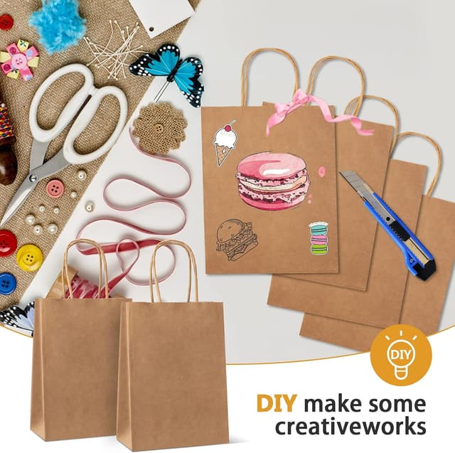 Detalle de HAUSPROFI kraft paper bags 130gsm 27x21x11cm