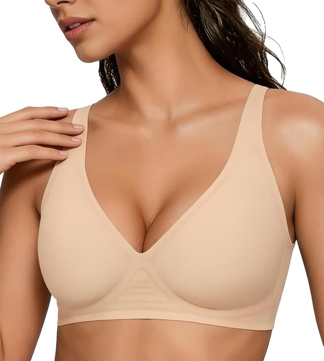 Detalle 2 de Dopheuor 2026 Deep V Wireless Push Up Bra