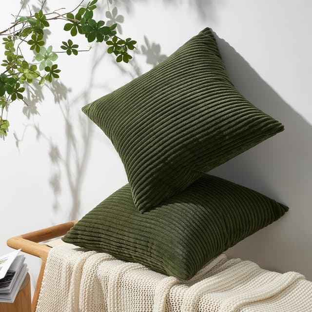 Thumbnail 1 de Topfinel Juego de 2 Fundas de Cojín 60x60 Verde Oliva