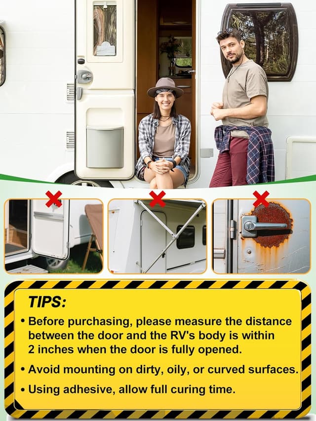 Detalle de RV Magnetic Door Catch Kit (with Adhesive Tape & Screws) — Camper Trailer Door Holder, 1 Pack