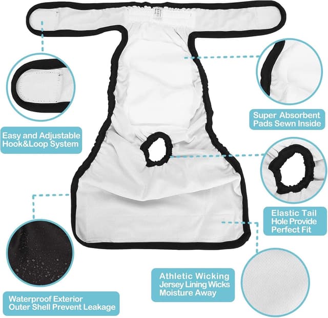 Thumbnail 6 de Avont 3 Pack Reusable Dog Diapers 3 L