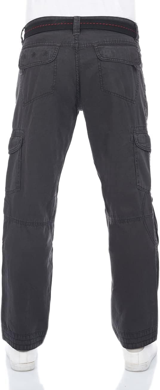 Detalle de Timezone Cargohose Herren BenitoTZ mit Gürtel – Loose Fit in Beige, Grau & Khaki (z. B. Größen 29–40)