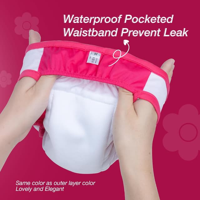 Detalle 2 de Pet Soft Dog Nappies Female (3 pack) – medium washable dog period pants with leak-proof waistband