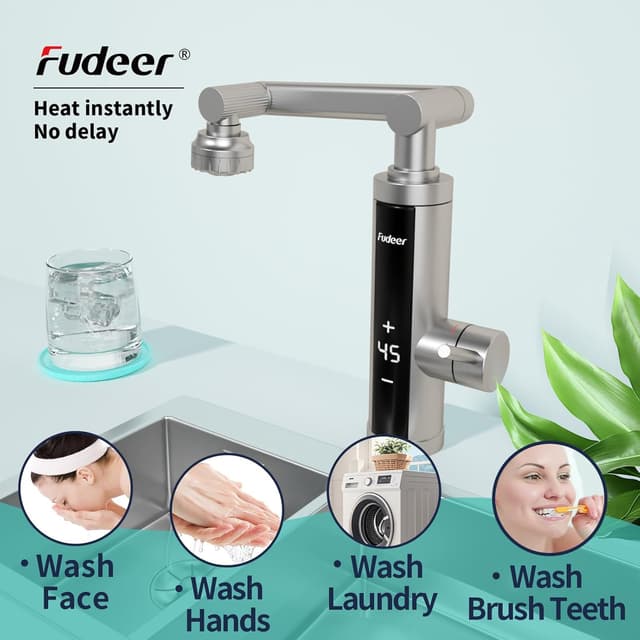 Thumbnail 1 de Fudeer 1080° Swivel Electric Hot Water Tap 3.3KW 🚰