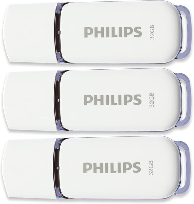 Detalle 1 de Philips Snow Edition Memoria USB 32 GB, pack 3