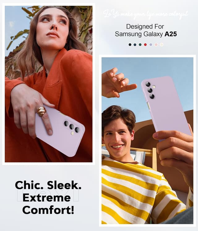 Thumbnail 6 de LeYi Galaxy A25 5G Case (Purple) with 2-Pack HD Screen Protectors