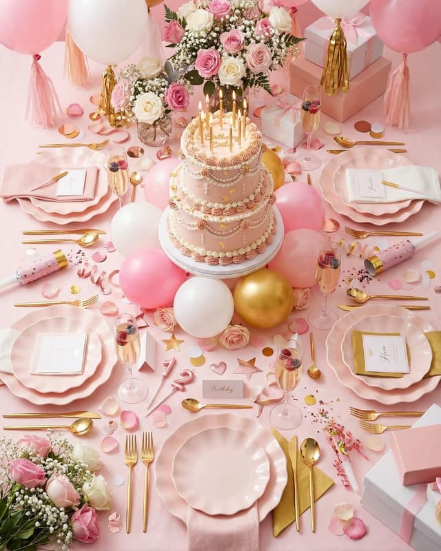 Thumbnail 6 de LIYH Pink Scalloped Party Plates 24 pcs 🍽