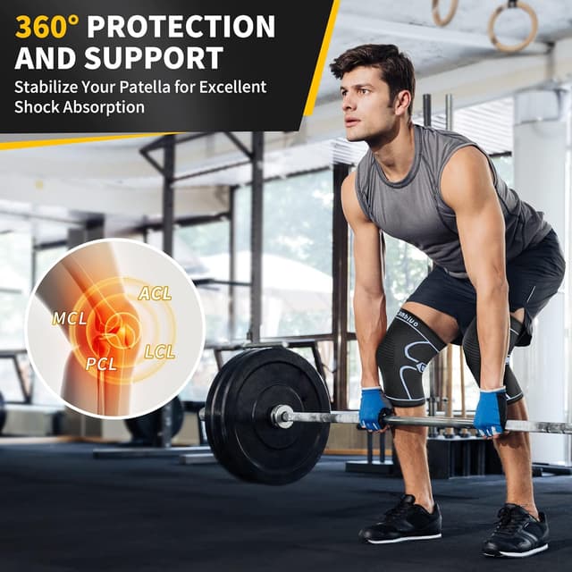 Thumbnail 6 de CAMBIVO Genouillères de compression 2 pièces