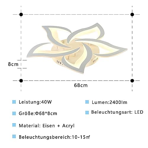Thumbnail 2 de Plafoniera LED 40 W stile moderno dimmerabile con telecomando