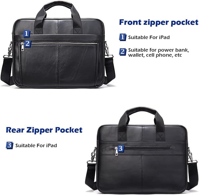 Detalle 2 de SPAHER B015 mallette 15,6 pouces en cuir