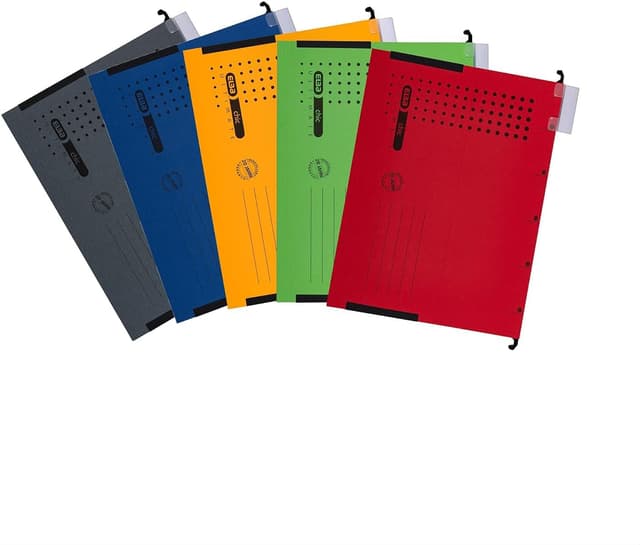 Thumbnail 2 de Elba lot de 5 pochettes suspendues A4 en carton kraft à motif grenouilles (5 couleurs) avec onglets