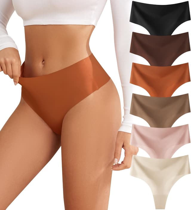 Detalle de Oshkang Women's High-Waisted Thongs 6-Pack