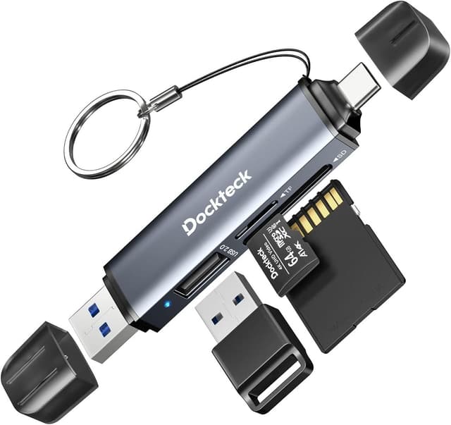 Detalle de Dockteck USB 3.0 Kartenleser 2-in-1 für SD & MicroSD mit OTG (UHS-I)