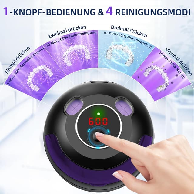 Thumbnail 1 de Ultraschallreinigungsgerät, Opilea 45kHz Dental Pod, 4 Modes Ultrasonic Cleaner for Zahnersatz, Retainer, Aligner, Prothesen, Zahnbürstenkopf, Schmuck Schwarz
Ultraschallreinigungsgerät, Opilea 45kHz Dental Pod,…