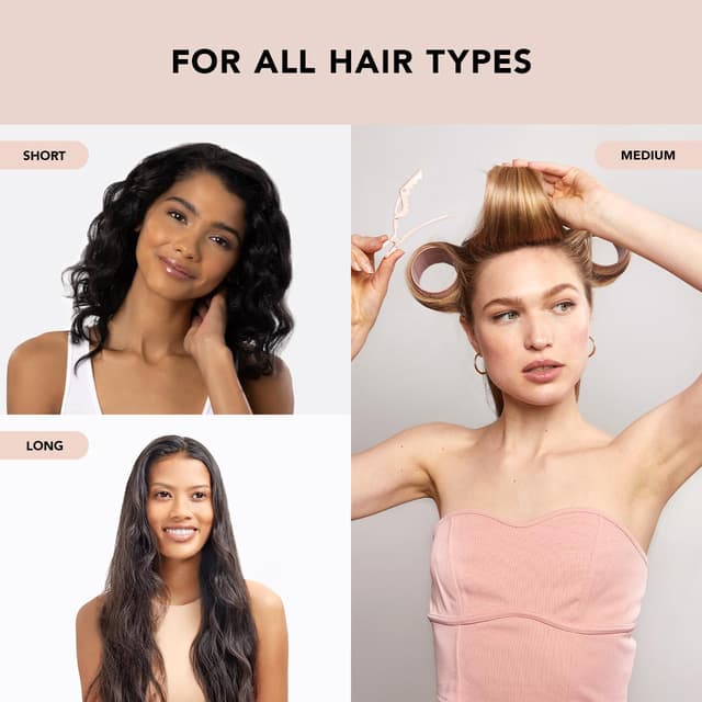 Detalle de Kitsch XL Ceramic Thermal Hair Rollers – 4 Velcro-Wärmerollen für mehr Volumen (2,5" & 3")