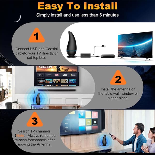 Thumbnail 6 de Indoor TV Aerial Long Range 4K TV Antenna