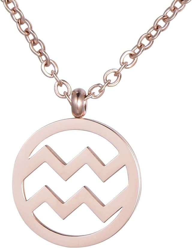 Detalle de Morella Collar Acero Inoxidable Oro Rosa 46 cm