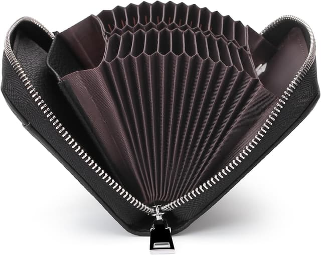 Thumbnail 6 de SENDEFN women’s leather RFID credit card holder purse with wrist strap, coin pocket (24 slots)