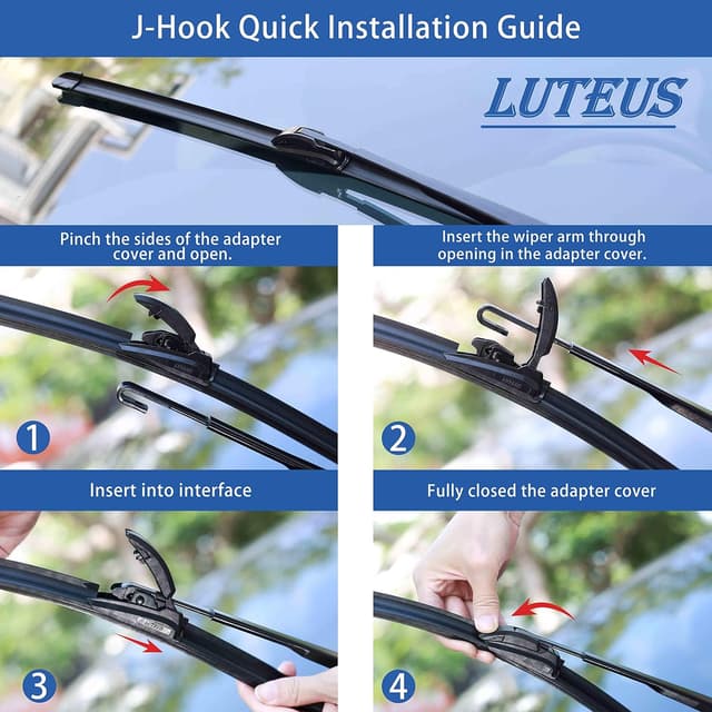 Detalle 2 de LUTEUS Premium All-Season Windshield Wipers (22" + 22"), OEM-Quality Replacement Set of 2